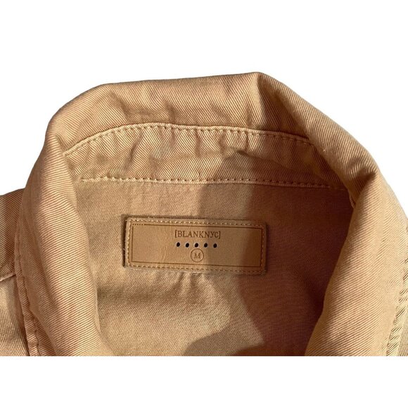 Blank NYC Women Jacket Medium Size Buff Twill Utility Beige Cotton Pockets - Picture 8 of 13